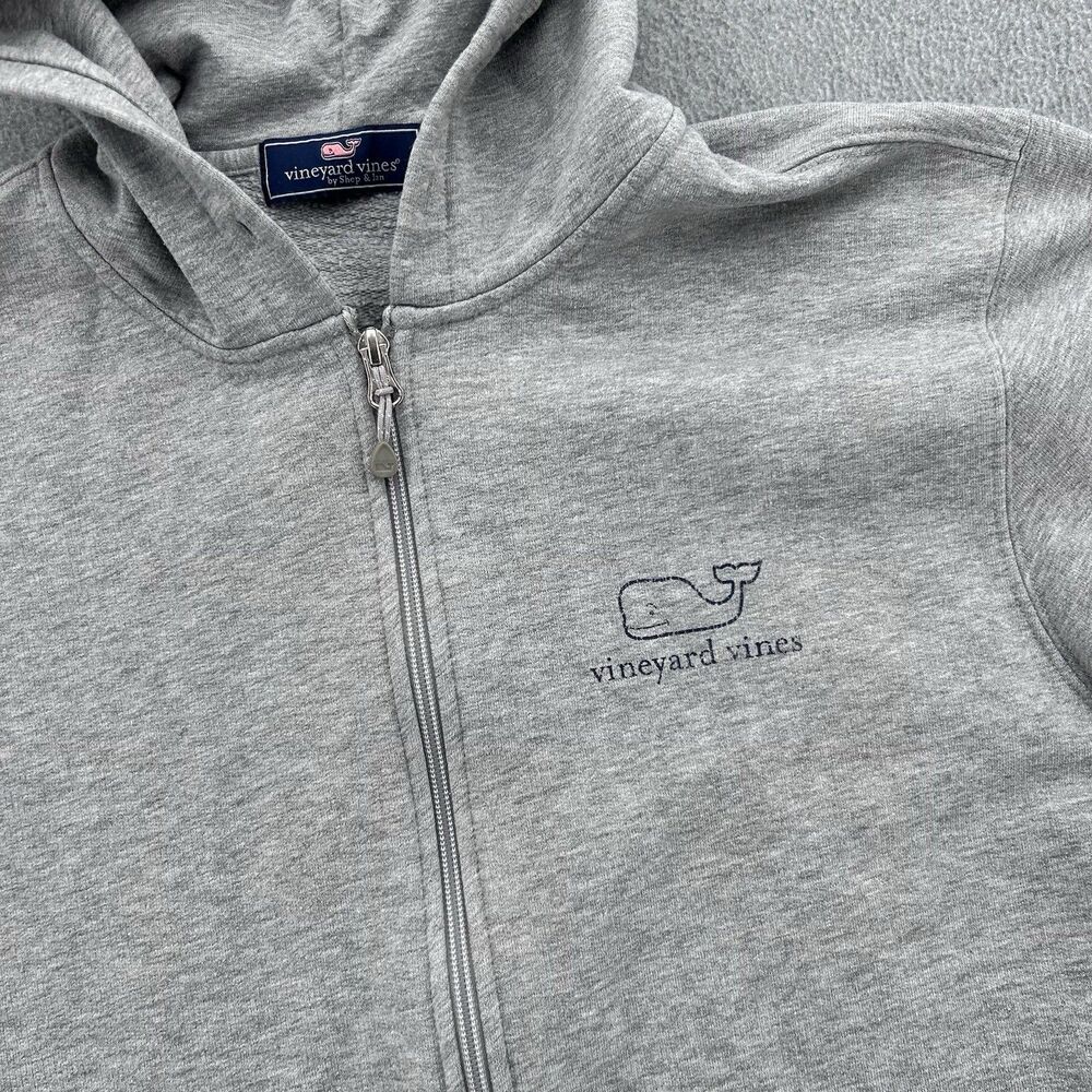 Vineyard Vines MICHIGAN Gray Full Zip-Up Mens Hooded Sweatshirt Size Large - Picture 4 of 9